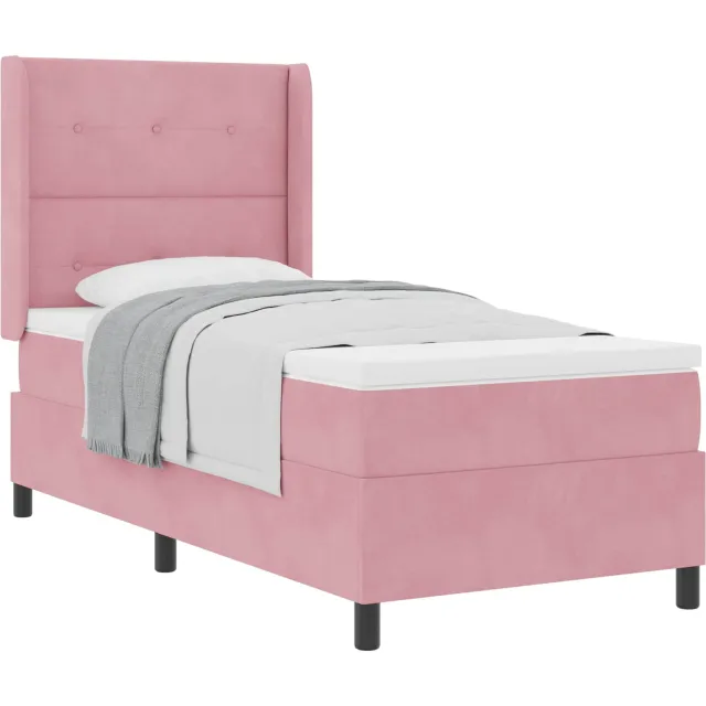 vidaXL Boxspringbed met hoofdeinde Roze 80 x 200 cm Fluweel
