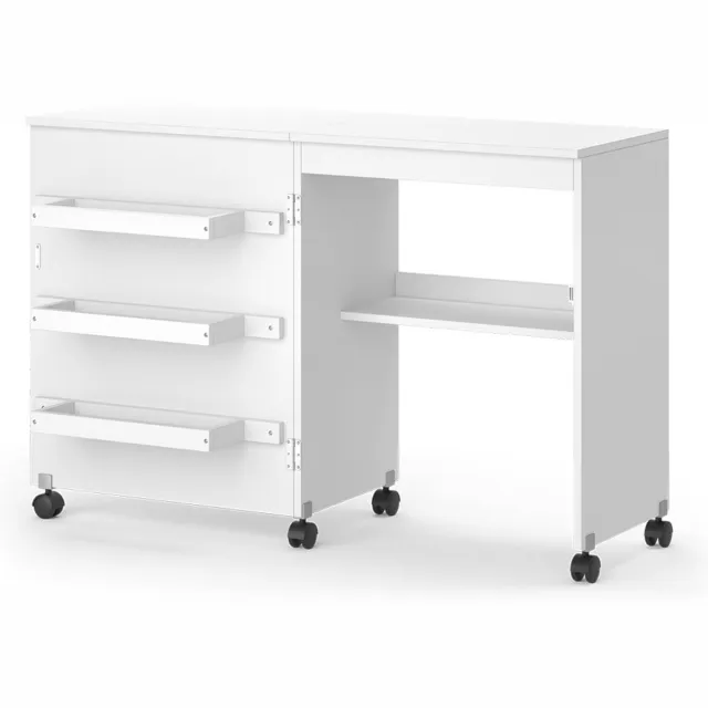 Vicco Carmen De naaitafel – 118 x 77.5 cm met 3 legplanken Wit