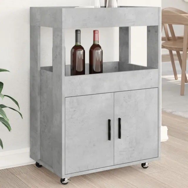 vidaXL Drankkar 60x39,5x89 cm bewerkt hout betongrijs grijs, foto 2