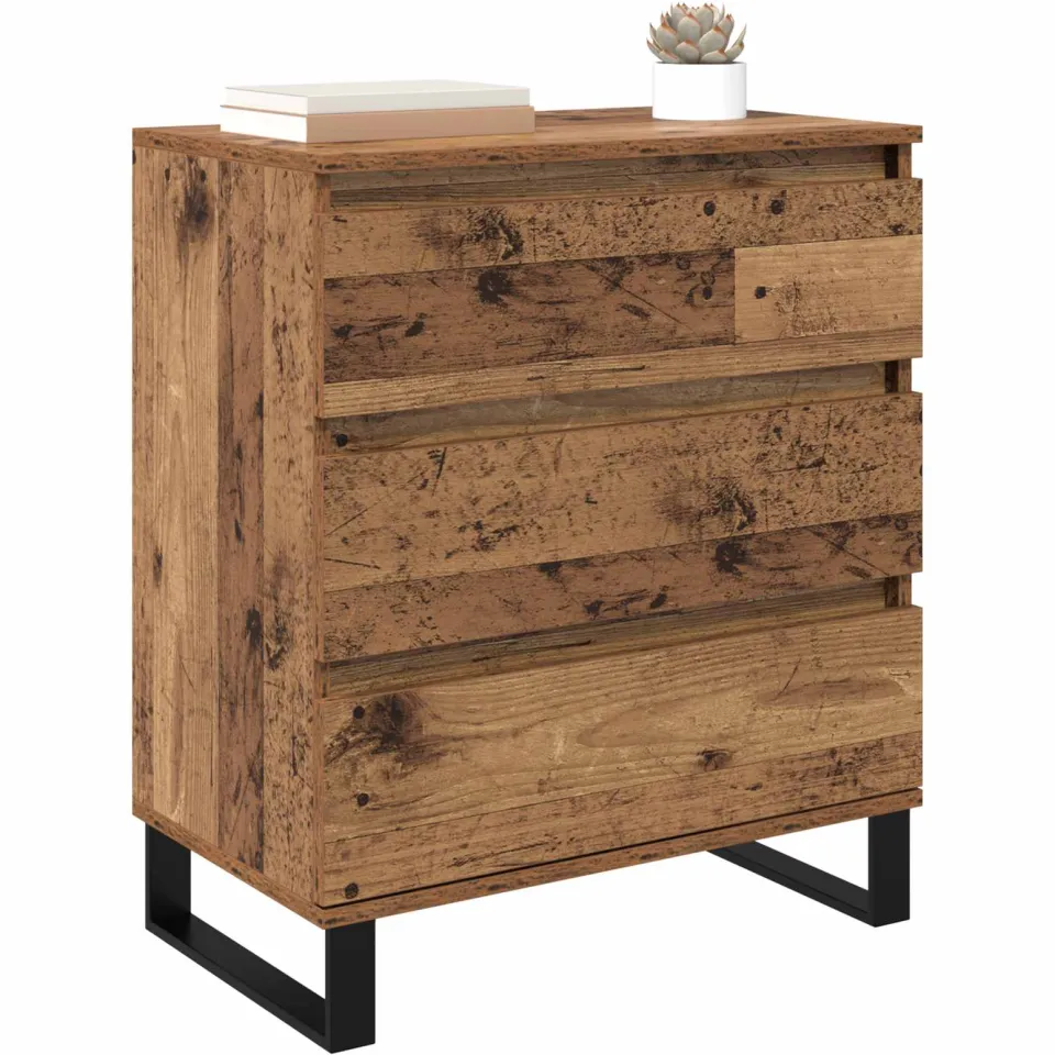 vidaXL Dressoir Oud Hout 60 x 35 x 70 cm Bewerkt hout Bruin