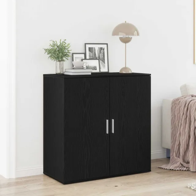vidaXL Dressoir Zwart Eiken 79 x 38 x 80 cm Bewerkt hout