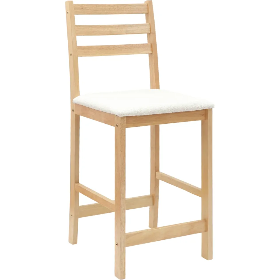 vidaXL Eettafelstoelen 2 st Massief Rubberhout Naturel, foto 4