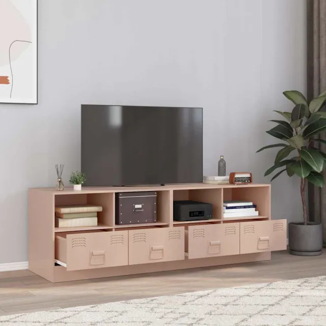 vidaXL Tv-meubelen 2 st 67x39x44 cm staal roze, foto 2