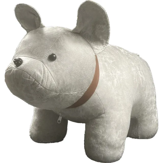 Home Spirit Kruk Hond 55 x 27 x 30 cm van krukje stof grijs