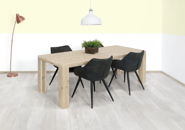 NordXL Steigerhouten tafel Washington met subtiele kolompoten
