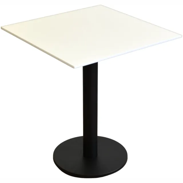 KOLM Restauranttafel - HPL-blad 65 x 65 cm - Sneeuwwit - Ronde voet