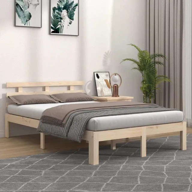 vidaXL Bedframe massief hout 180x200 cm Super King Size Bruin