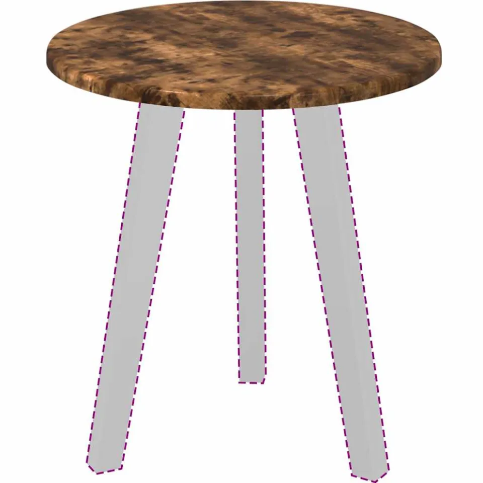 vidaXL Tafelblad Ø 40 x 1,5 cm Rond Bewerkt hout Gerookt eiken, foto 2