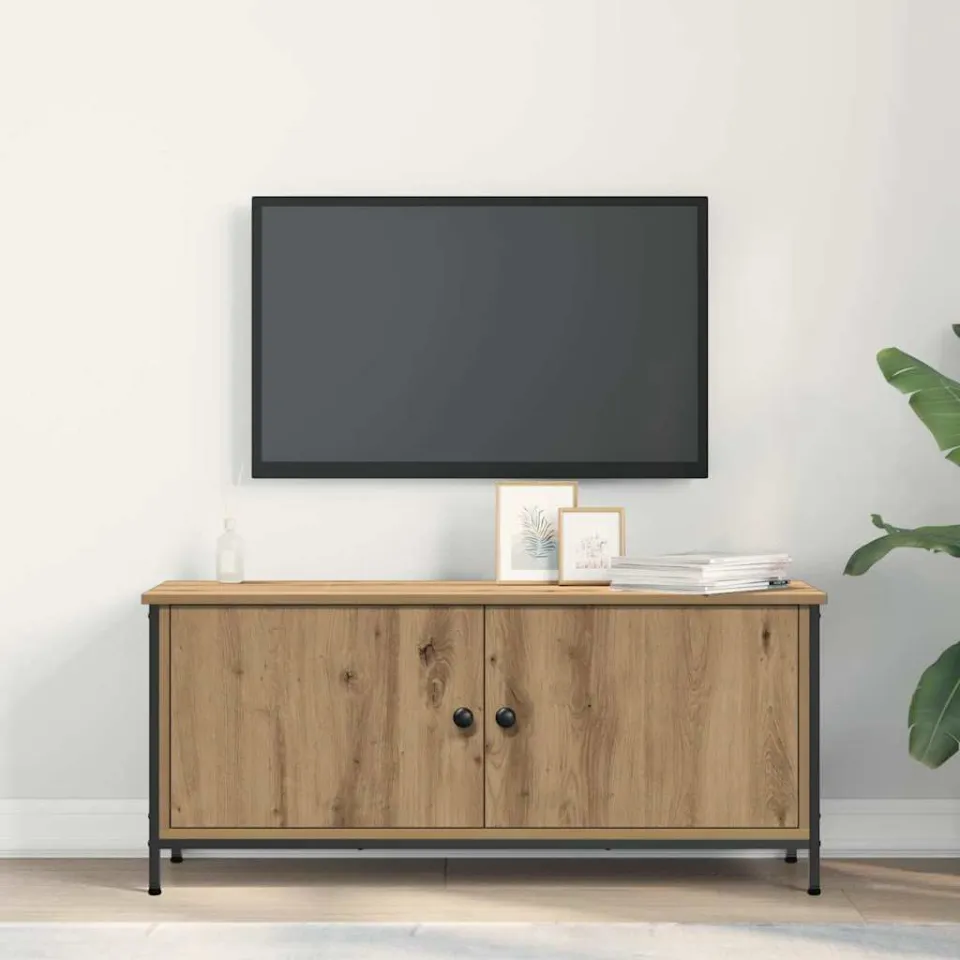 vidaXL TV-kast 100 x 35 x 45 cm Artisan Eiken Bewerkt hout, foto 3
