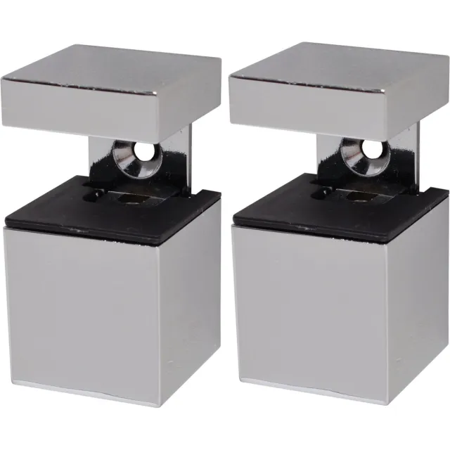 Duraline Cube Clip - Wandelement - Glans Grijs - Metaal - Set van 2