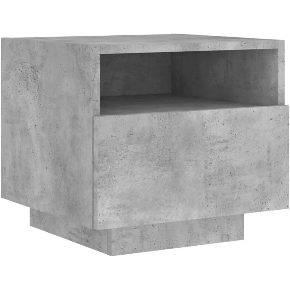 vidaXL Nachtkastje met LED-verlichting 40x39x37 cm betongrijs