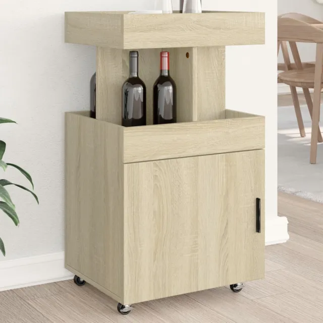 vidaXL Drankkar 50x41x89 cm bewerkt hout sonoma eikenkleurig, foto 2