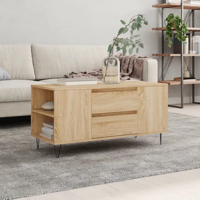 vidaXL Salontafel 102x44,5x50 cm bewerkt hout sonoma eikenkleurig, foto 2