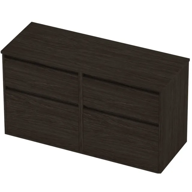 Proline Deck Badmeubelset Greeploos Asymmetrisch Kader 120x46x67 cm Mokka Oak Eiken