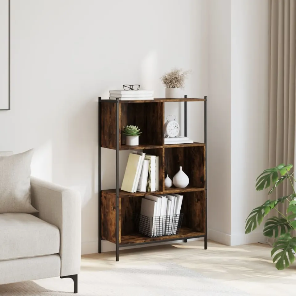 vidaXL Boekenkast 72x28x109 cm bewerkt hout gerookt eikenkleurig, foto 3