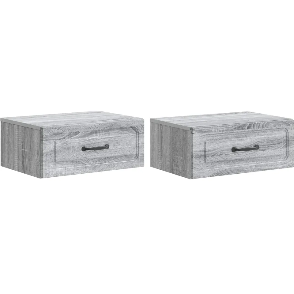vidaXL Wandbeugel Bedkast 2 st Grijs sonoma 49 x 34,5 x 20 cm, foto 3