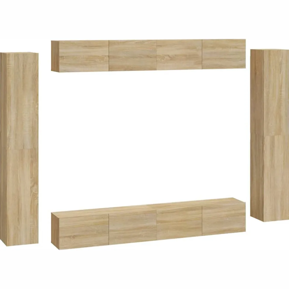 vidaXL 8-delige Tv-meubelset bewerkt hout sonoma eikenkleurig, foto 3