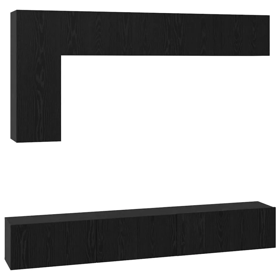 vidaXL Tv-meubelset 6 st Zwart Eiken Bewerkt hout, foto 3