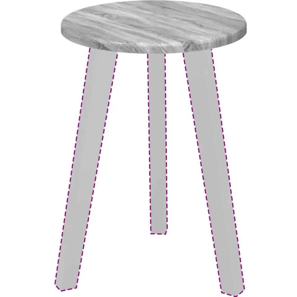 vidaXL Tafelblad Ø 30 x 1,5 cm Rond Bewerkt hout Grijs Sonoma, foto 2