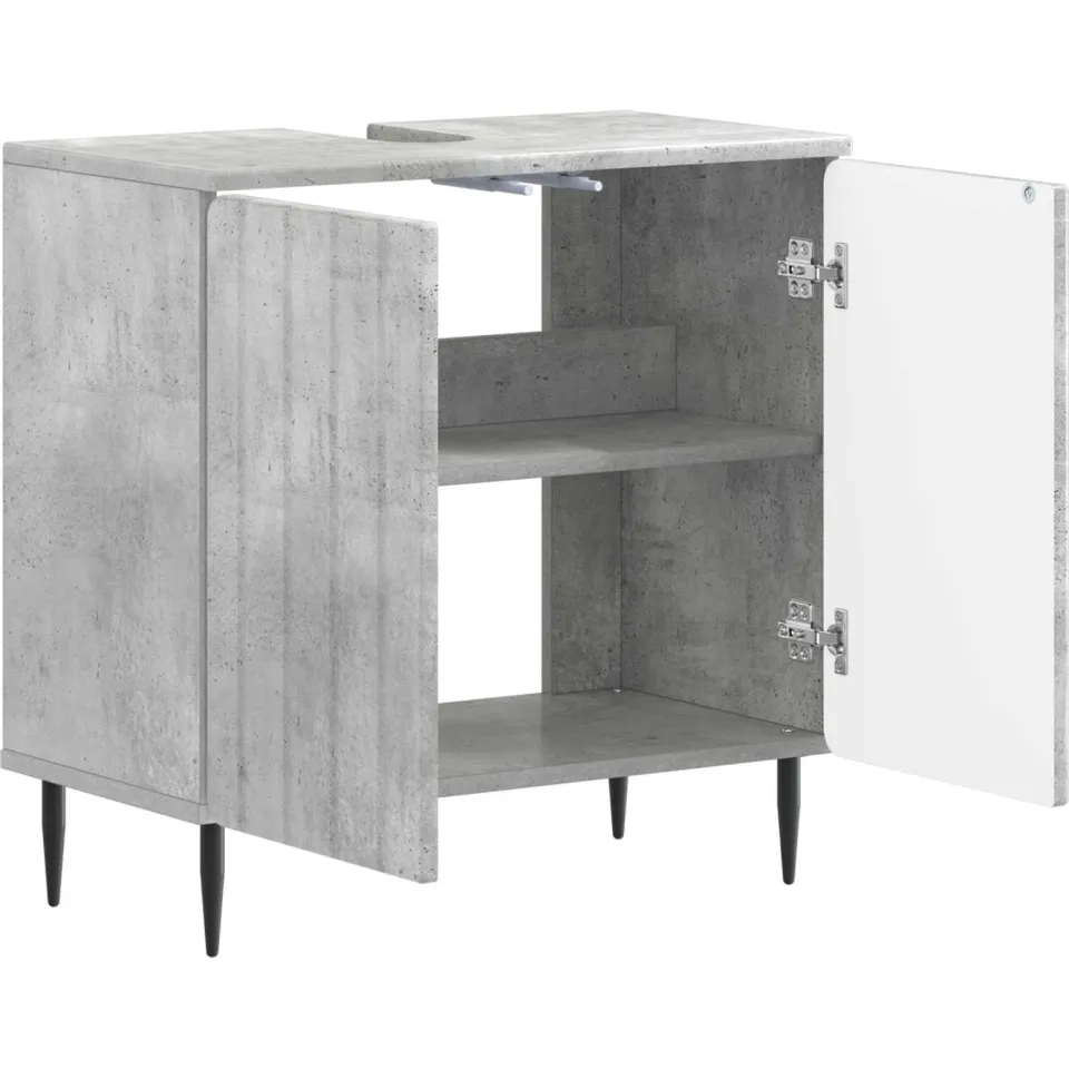 vidaXL Badkamer wastafelkast ZWOLLE Betongrijs 59,5 x 31,5 x 59 cm