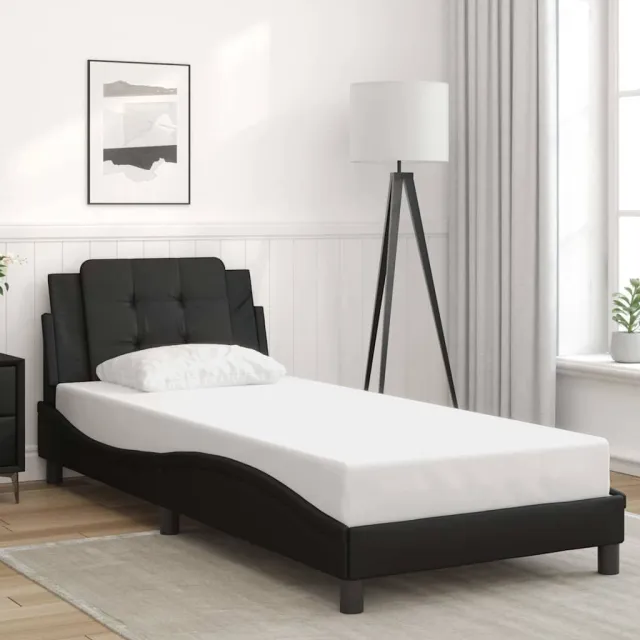 vidaXL Bedframe zonder matras "Zadar" kunstleer zwart 90x200 cm