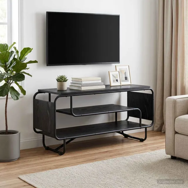 vidaXL TV-standaard 98 x 36 x 45 cm Zwart eiken, foto 2