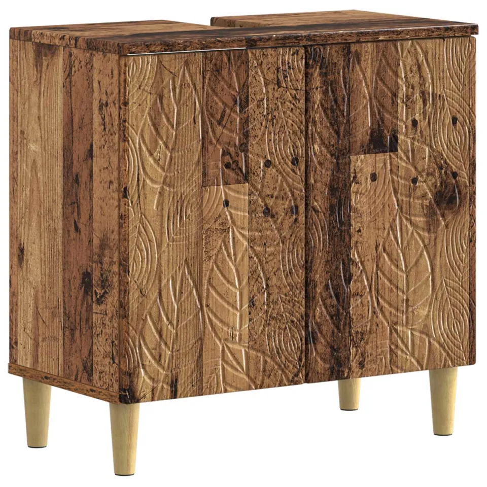 vidaXL Badkamer wastafelkast DELFT Oud hout 59,5 x 31,5 x 59 cm bruin, foto 3