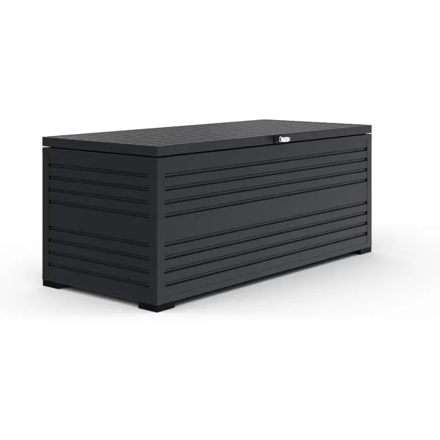 Orion Sit & Store aluminium opbergbox - 1050L - Antraciet - weer- en vorstbestendig - zeer geschikt als kussenbox voor in de tuin