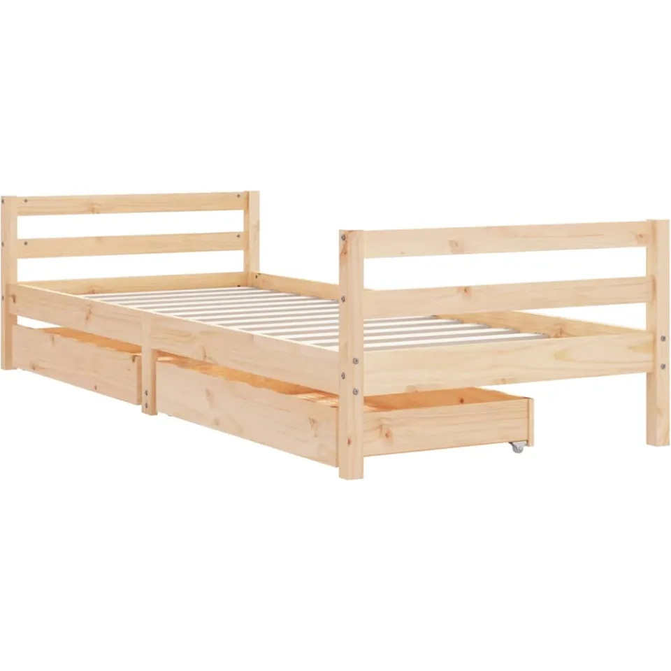 vidaXL Kinderbedframe met lades 90x190 cm massief grenenhout bruin