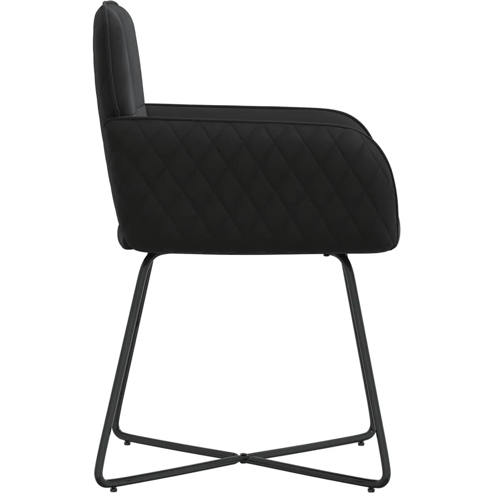 vidaXL Eettafelstoelen 4 st fluweel Zwart 59 x 56,5 x 86 cm, foto 4