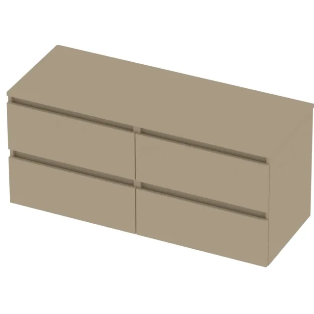 Basic-Line Deck 46 Badmeubelset Greeploos 120x46x58 cm D46mbe2x60 Mat Beige