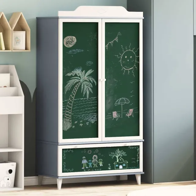 vidaXL Creatieve opslag voor kinderen ROROS Grijs en Wit Bewerkt hout, foto 2