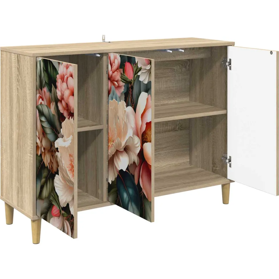 vidaXL Dressoir BORNE Sonoma 102 x 33 x 75 cm Bewerkt hout Bruin