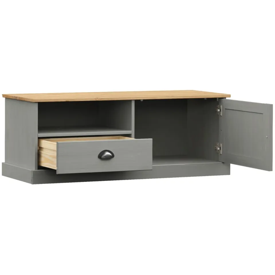 vidaXL Tv-meubel VIGO 106x40x40 cm massief grenenhout grijs