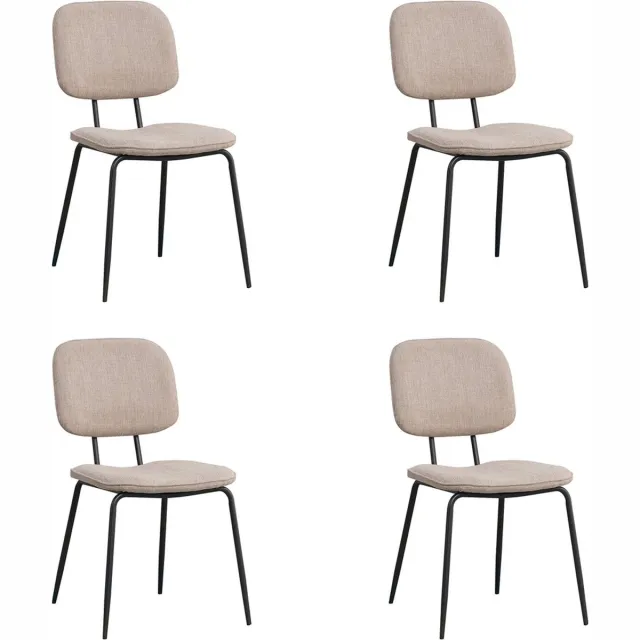 Bronx71 Scandinavische eetkamerstoel Ivar gerecyclede stof taupe - Eetkamerstoelen set van 4 - stoel
