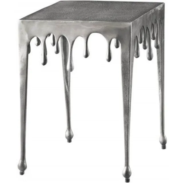 Invicta Interior Extravagante bijzettafel LIQUID LINE S 34cm zilver traandesign - 40641 Zie omschrijving