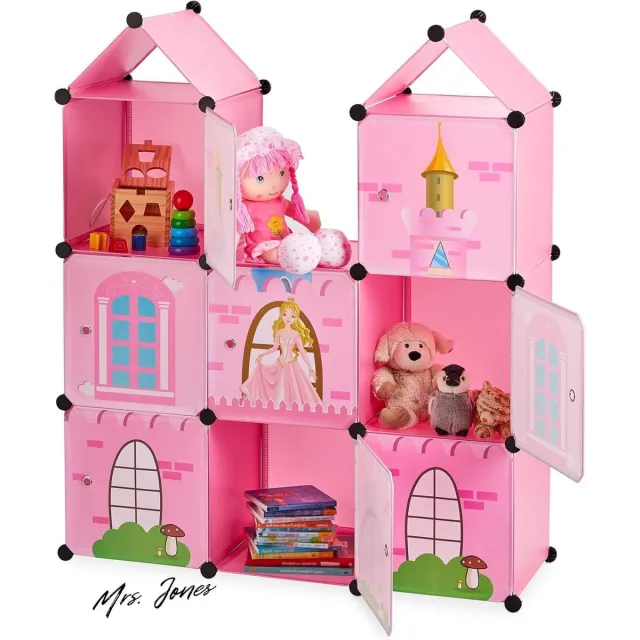 Mrs. Jones Speelgoedkast Prinsessen Kasteel Kinderkamer - Roze - HxBxD: ca. 128 x 110 x 37 cm . Multi Color