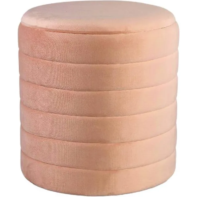 PTMD COLLECTION PTMD Donut Velvet taupe round pouf