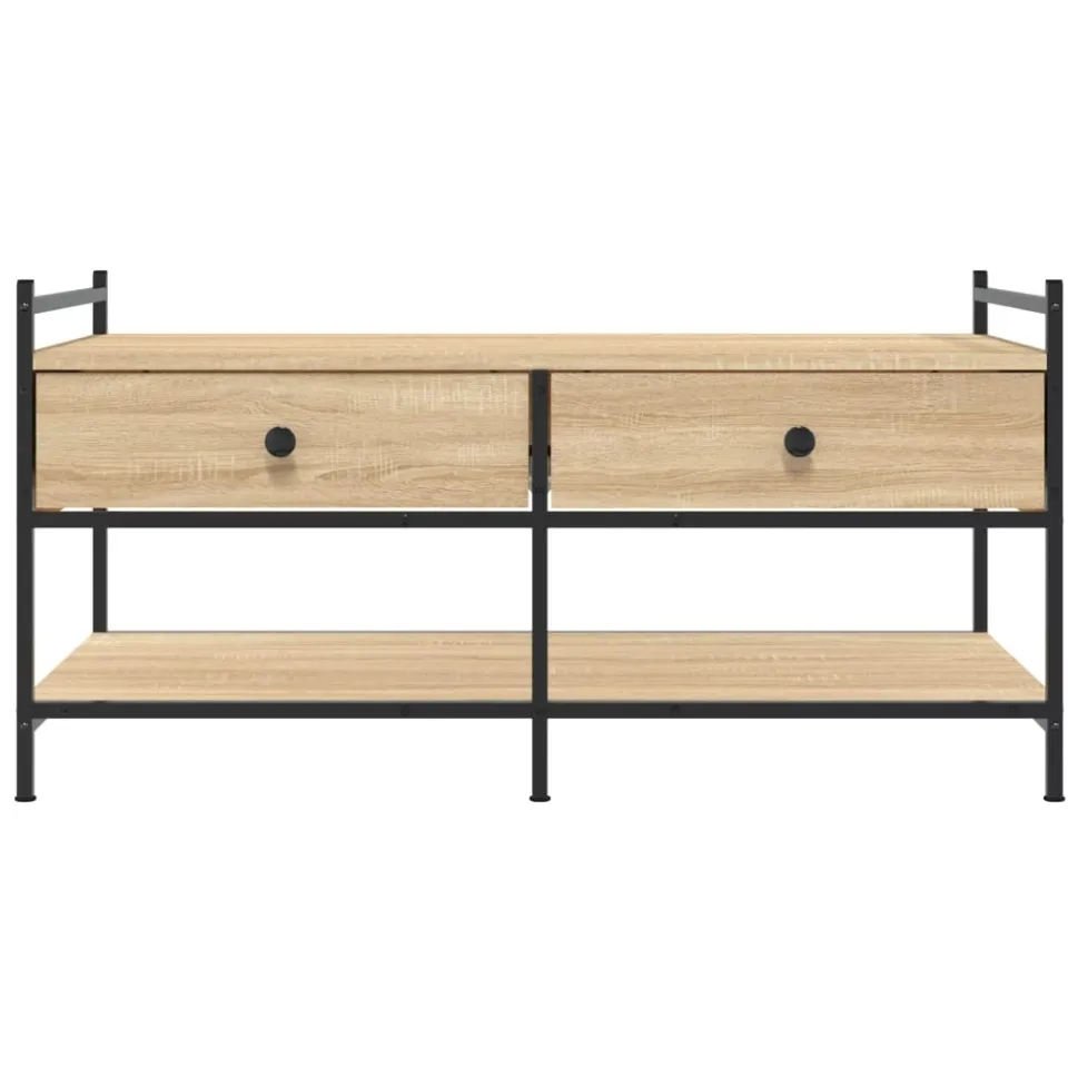 vidaXL Salontafel 99x50x50 cm bewerkt hout sonoma eikenkleurig, foto 3