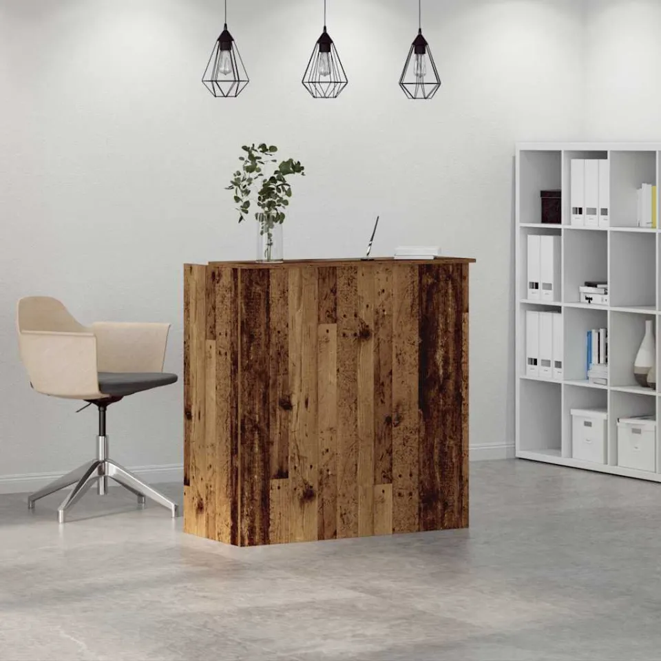 vidaXL Receptiebalie 100x50x103,5 cm bewerkt hout oud houtkleurig bruin, foto 4