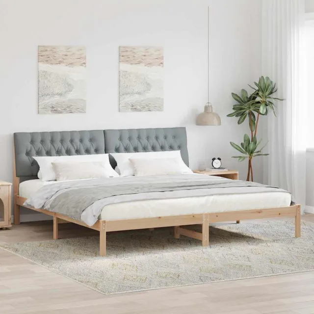 vidaXL Bedframe met Gevoerd Hoofdgedeelte Bruin 200 x 200 cm