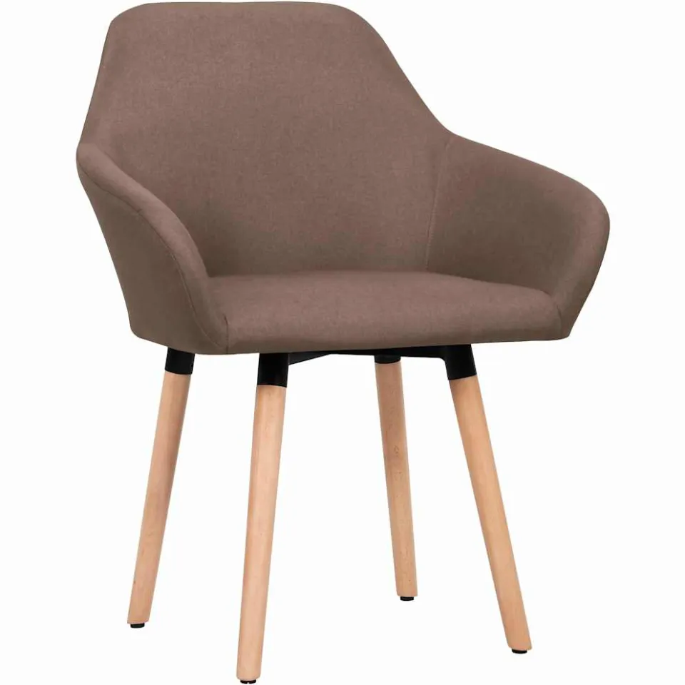 vidaXL Eetkamerstoelen 2 st stof bruin, foto 2