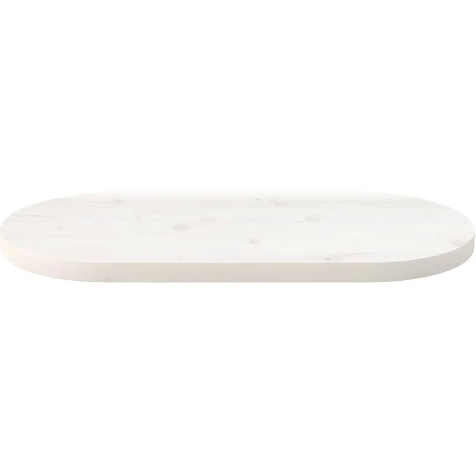 vidaXL Tafelblad ovaal 60x30x2,5 cm massief grenenhout wit, foto 2