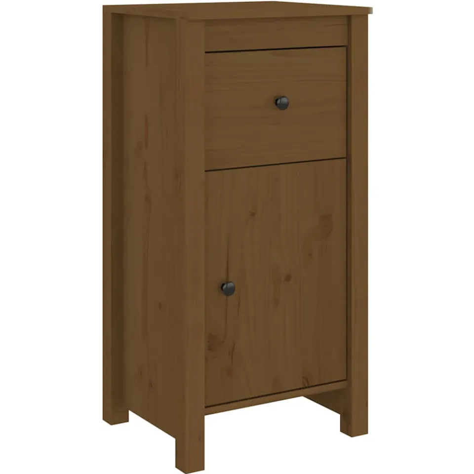 vidaXL Dressoir 40x35x80 cm massief grenenhout honingbruin