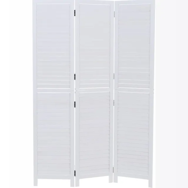 MCW Kamerscherm MCW-C30b, ruimteverdeler, scheidingswand, zichtbescherming, vintage paulowniahout 180x120 cm ~ shabby wit