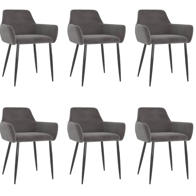 vidaXL Eetkamerstoelen 6 st fluweel donkergrijs