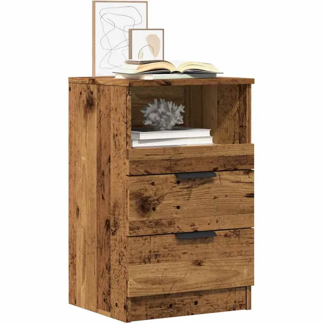 vidaXL Nachtkastje 40x36x65 cm bewerkt hout oud houtkleurig Bruin