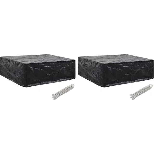 vidaXL Tuinmeubelhoezen 2 st 8 ogen 250x210x90 cm Zwart