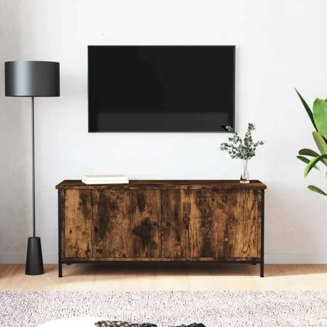 vidaXL Tv-meubel 102x35x45 cm bewerkt hout gerookt eikenkleurig, foto 2
