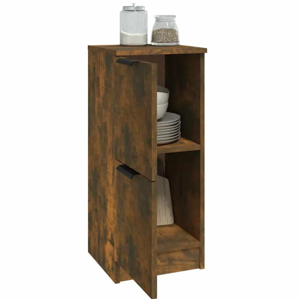 vidaXL Dressoir 30x30x70 cm bewerkt hout gerookt eikenkleurig Bruin